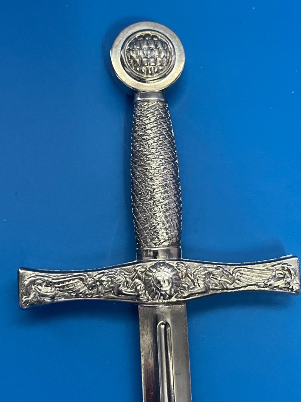 Decorative Miniature Excalibur Letter Opener in Black and Silver - Picture 3 of 5